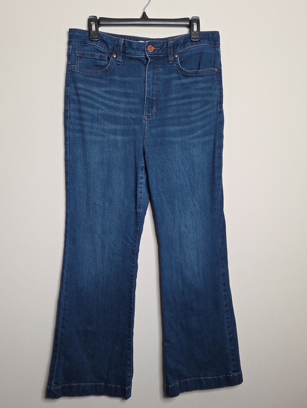 LC Lauren Conrad Super High Rise Flare Blue Jeans